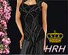 HRH Gothic black sequins dress with high collar and lots of beadwork