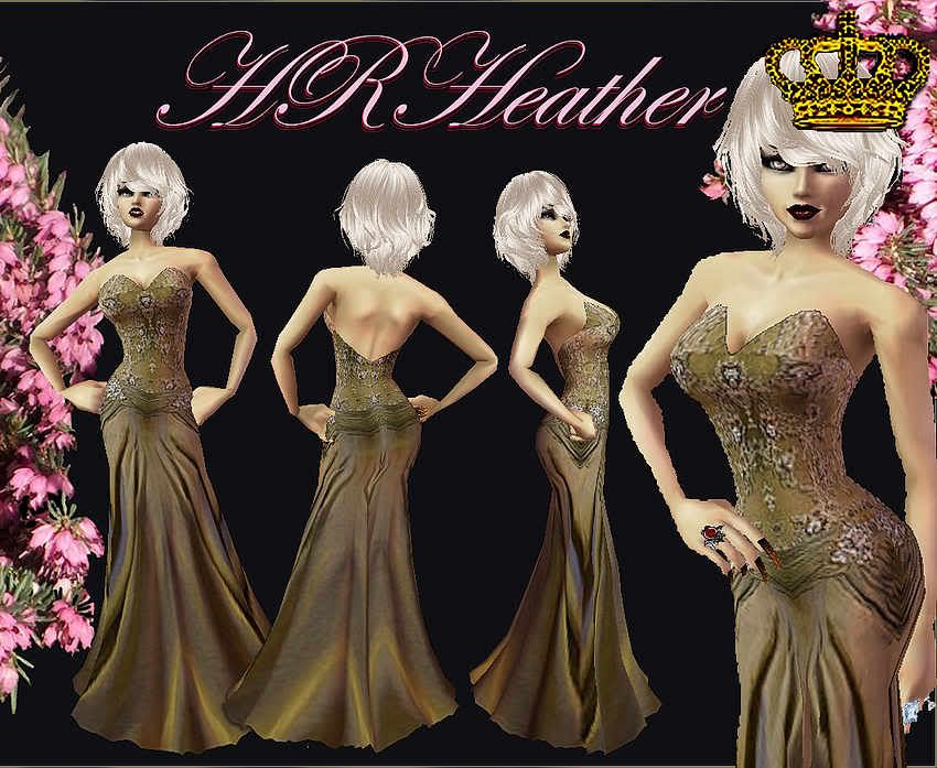 HRHeather’s luxurious feeling olive-tan formal gown with beaded. Any bridesmaid, prom queen, Empress or Royal would adore to wear such a formal gown. This is simply a superb vintage couture fashion piece - a MUST HAVE for any Queen, Princess, Empress, Elf, Pixie, or Fae.