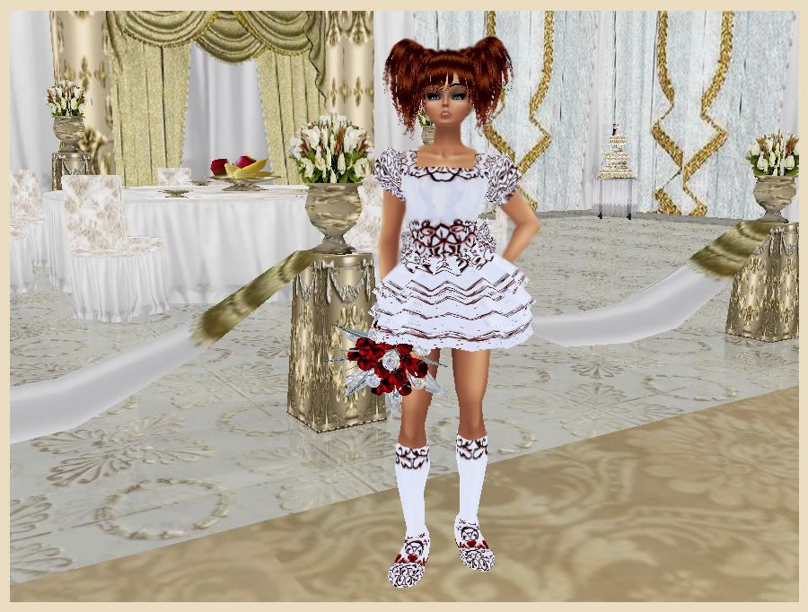 flower girl white red full outfit, flower girl white red full outfit