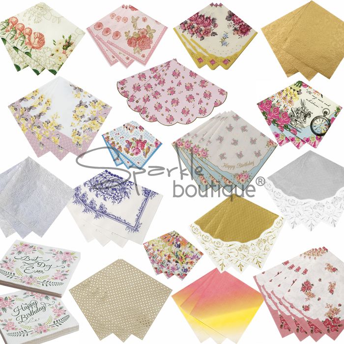 LUXURY PAPER NAPKINS Shabby Chic / Vintage Style for Afternoon Tea