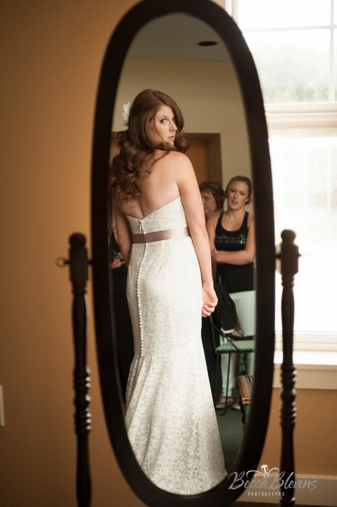 Vintage Lace Wedding Dress - Looking In The Mirror