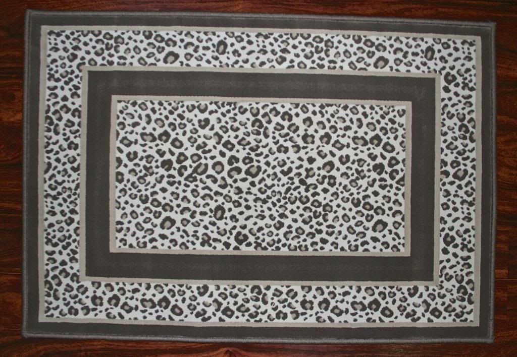 2X3 Leopard Spots Skin Print Rug Dark Gray Grey White New Cute Scatter
