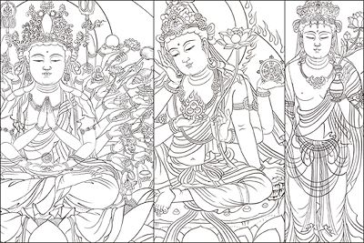 buddhism colouring