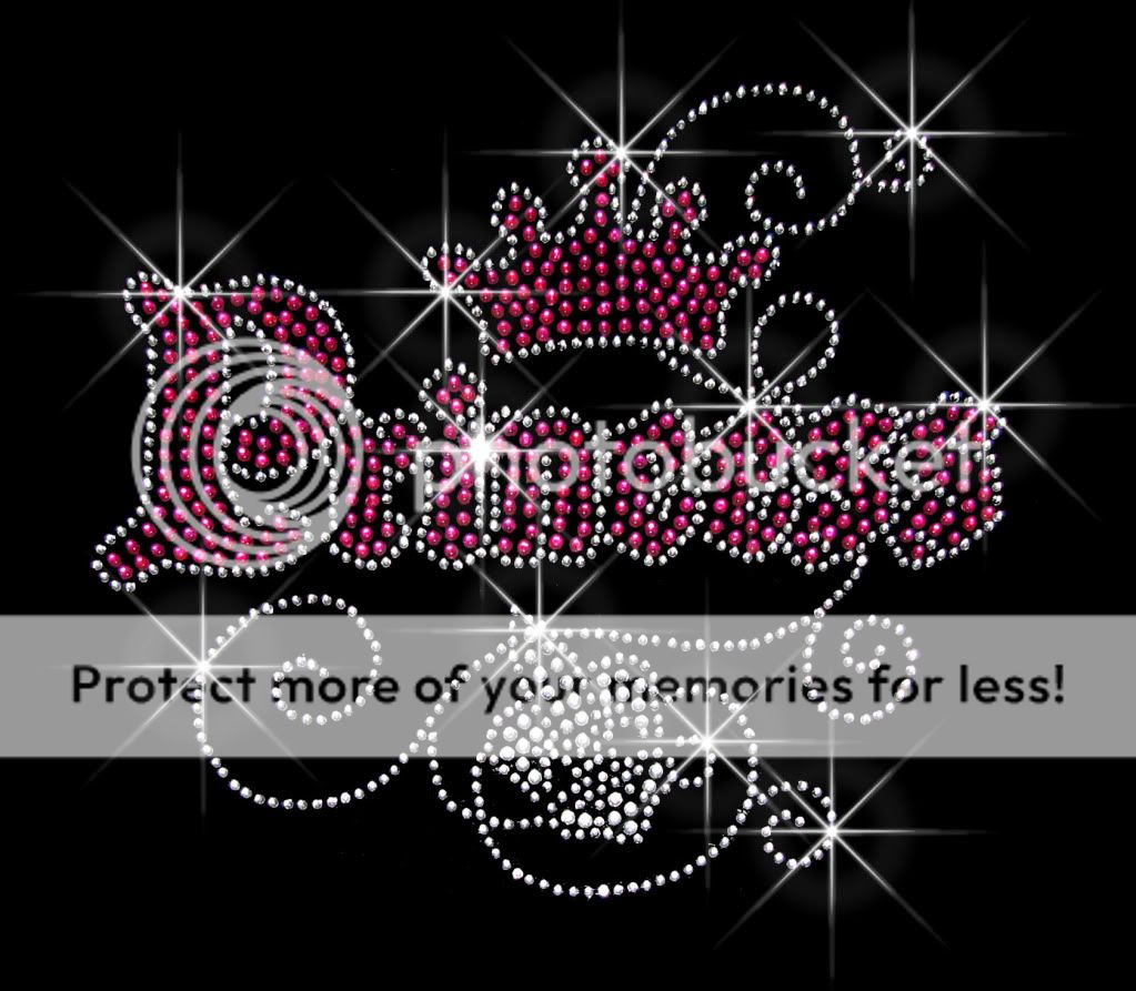 PRINCESS RHINESTONE IRON ON TRANSFER HOTFIX BLING CROWN  