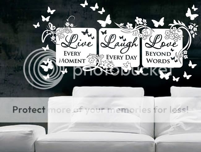 Vinyl Wall Decor Mural Quote Decal LIVE LAUGH LOVE #64  