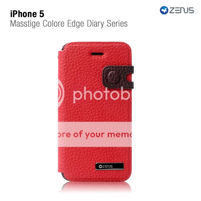 Red Two Tone Protective Case Wallet for iPhone 5 Diary Series Credit