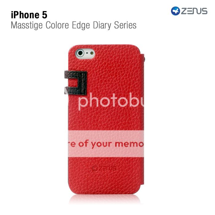 Red Two Tone Protective Case Wallet for iPhone 5 Diary Series Credit