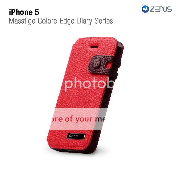 Red Two Tone Protective Case Wallet for iPhone 5 Diary Series Credit