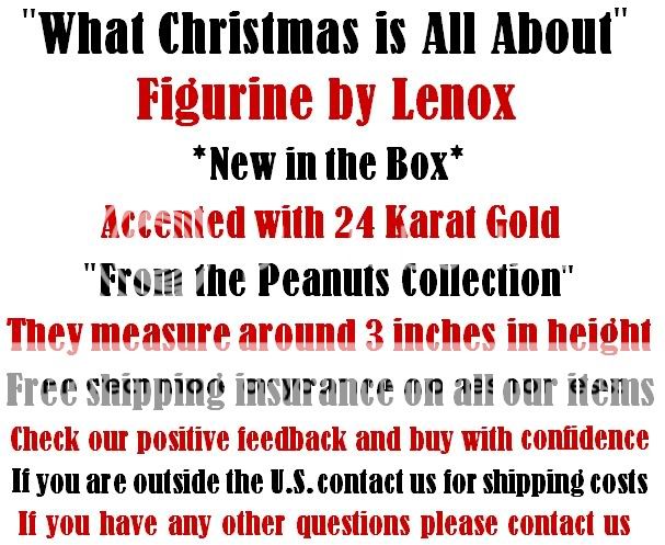 Lenox Thats What Christmas is All About Charlie Brown Peanuts Snoopy 