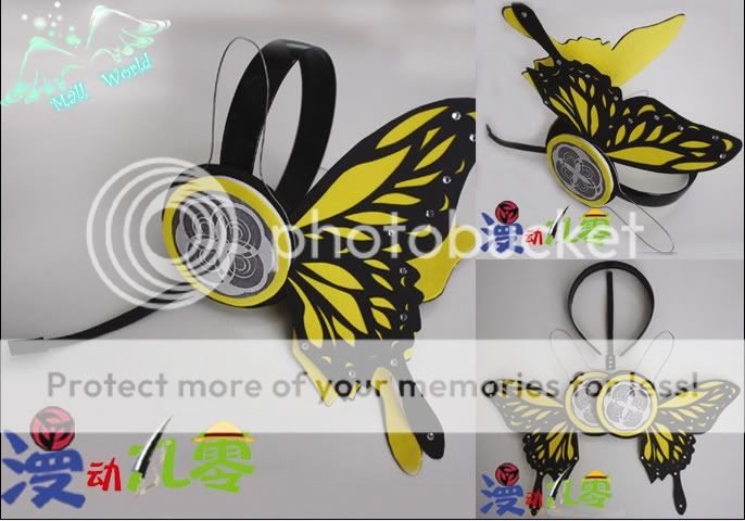 Vocaloid Magnet Len/Rin Kagamine Butterfly Headset Headphone Cosplay