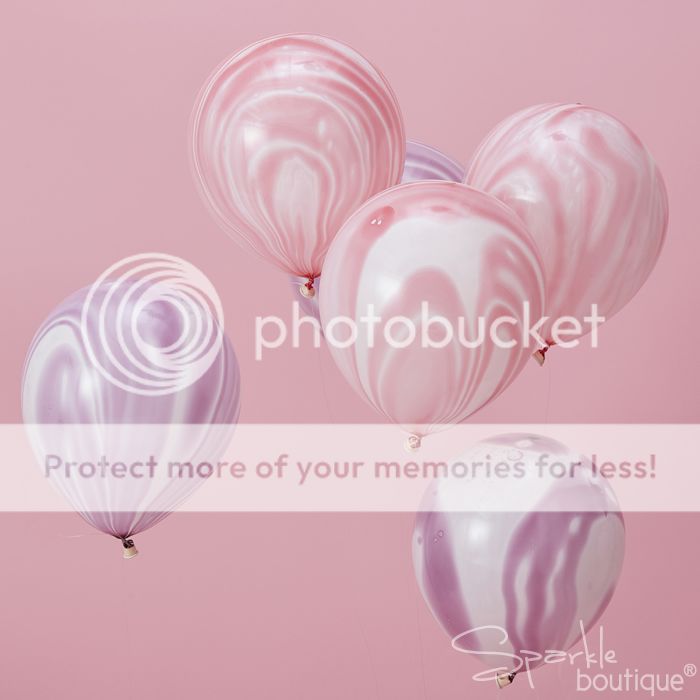 Marble Effect Balloons Pink Purple Unicorn Party Decorations