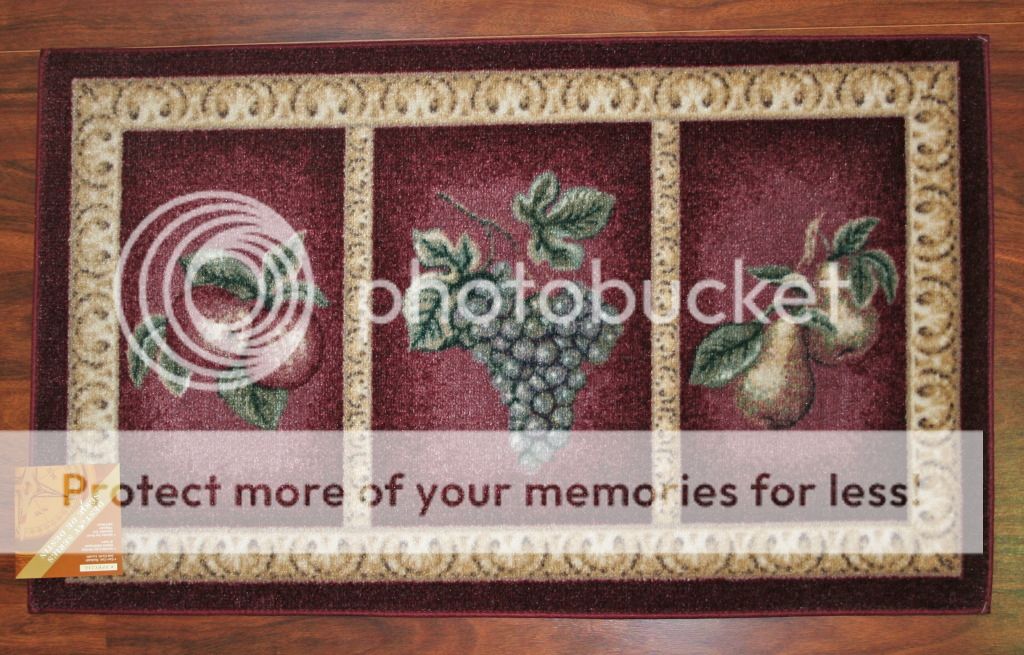 2x3 Kitchen Rug Mat Burgundy Washable Mats Rugs Fruit Grapes Pears