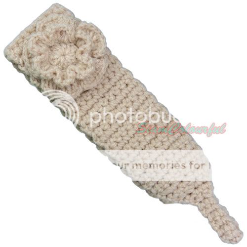 WOMEN HANDMADE CROCHET HAIR HEADBAND 2.5 W/ FLOWER  